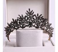 Wedding Tiaras and Crowns, Crystal Princess Crown Rhinestone Bridal Tiara Birthday Queen Crown, Rhinestone Crystal Beads Bridal Tiara Crown for Proms, Parties (Color : Gold)