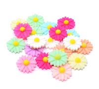 Wedding Touches 20x Multicoloured 22mm Daisy Flower Shabby Chic Resin Flatbacks Craft Embellishments