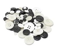Wedding Touches Black & White 100 Gram Bag of Mix Acrylic & Resin Buttons For Cardmaking Embellishments