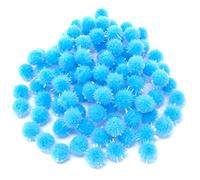 Wedding Touches Blue 10mm Glitter Mini Pom Poms Small Fluffy Craft Embellishments (500)