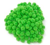 Wedding Touches Green 10mm Mini Pom Poms Small Fluffy Craft Embelishments (100)