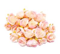 Wedding Touches Light Pink 25mm Rose Bud Decorative Synthetic Flowers (Faux Silk) Mini Rose Buds (10)