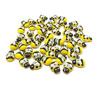 Wedding Touches Mini 9x12mm Bees Self Adhesive Wooden Bumble Bee Craft Card Wood Toppers (100)
