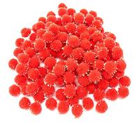 Wedding Touches Red 10mm Glitter Mini Pom Poms Small Fluffy Craft Embellishments (1000)