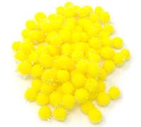 Wedding Touches Yellow 10mm Glitter Mini Pom Poms Small Fluffy Craft Embellishments (250)