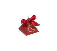 Wedding triangle box, happy engagement, groom and bride pink, red, blue three options exquisite packaging candy(Burgundy,20pcs)