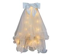 Wedding Tulle White Bridal Veils with Bowknot Delicate Bride Accessories Long Woman Veil with LED Light Up