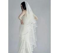 Wedding Veil Bride to Be Pencil Edge Bridal Veils 3meters White Ivory Wedding Veil Photo Accessory Cathedral Veil-off white-2 layers-300cm