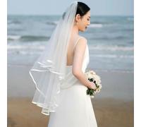 Wedding Veil Bride to Be Pencil Edge Bridal Veils 3meters White Ivory Wedding Veil Photo Accessory Cathedral Veil-white-2 layers-200cm