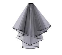 Wedding Veil,Bride Veil,Black Bridal Veil,Hen Party Veil Wedding Vails Women Tulle Short Wedding Veils with Comb for Brides Shower Bachelorette Hen Do Night Halloween Party Dress Costume Accessories