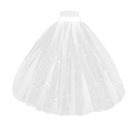 Wedding Veil for Bride White Veils Bridal Short Bachelorette Veil with with Comb 1 Tier Rhinestone Elegant Tulle Layer Hair Clip for Women and Girls 38cm/15”