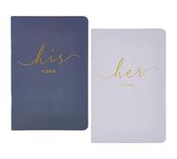 Wedding Vow Books His And Hers,Urnseh Officiant Book For Wedding Ceremony, Gold Foil Wedding Notebook Bride Groom Booklet For Wedding Gifts, 28 Pages, 5.9" X 3.9", Wedding Journal, Cafe Milk (Dark
