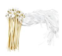 Wedding Wands with Bell, Regerly Pack of 50 White Wedding Wands Magic Wands Wedding Streamers Romantic Magic Wands Ribbons Wedding for Weddings Birthdays Parties Holiday Parties