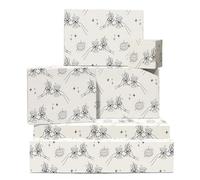 Wedding Wrapping Paper - Cheers Party Celebration - 6 Sheets Giftwrap - Bridal Shower Graduation - White Wrapping Paper For Women Men Son Daughter Friends - Tags Included - Recyclable