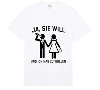 Wedding Yes You Will and Ich Hab zu Wollen Marriage Proposal Comfort Colors Adult Heavyweight T-Shirt