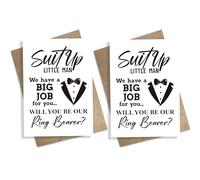 WeddingGiftsWedding Ring Bearer Proposal Card, Will You Be Our Ring Bearer Card, Ring Bearer Request Card with Matching Envelopes. （Ring Bearer - 6cards B）