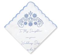 WeddingGiftsWedding Something Blue Wedding Gift Embroidered Handkerchief, Gift to My Daughter on Wedding Day Bride Gift