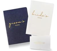 WeddingGiftsWedding Vow Books for Bride and Groom, His and Hers Vow Books for Wedding-Soft Touch Gold Foil Engraving, Engagement | Wedding Essentials