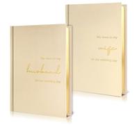 WeddingGiftsWedding Vow Books His and Hers Linen Wedding Vow Books Husband and Wife Vow Books Wedding Essentials(XZ-HW-Beige)