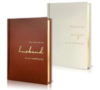 WeddingGiftsWedding Vow Books His and Hers Set of 2 Canvas Linen Wedding Vow Books Husband and Wife Hard Cover Vow Books for Engagement Gifts(XZ-HW-Terracotta)