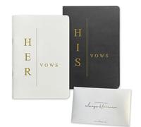 WeddingGiftsWedding Vow Books His and Hers Soft Touch Gold Foil Engraving Vow Books Wedding Essentials Wedding Accessories(TR-HH-Black)