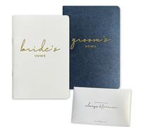 WeddingGiftsWedding Vow Books His and Hers Wedding Vow Books Bride and Groom Vow Books Wedding Essentials Wedding Accessories(XZ-GB-Navy)