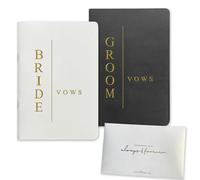 WeddingGiftsWedding Vow Books His and Hers Wedding Vow Books Bride and Groom with Soft Touch Gold Foil Engraving Wedding Essentials(TR-GB-Black)