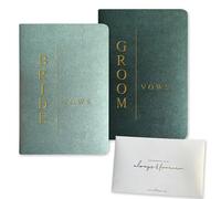 WeddingGiftsWedding Vow Books His and Hers Wedding Vow Books Bride and Groom with Soft Touch Gold Foil Engraving Wedding Essentials(TR-GB-Sage)