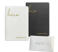 WeddingGiftsWedding Vow Books His and Hers Wedding Vow Books with Soft Touch Gold Foil Engraving Wedding Essentials Wedding Accessories(XZ-HH-Black)