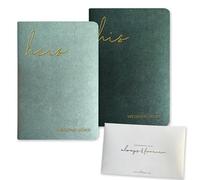 WeddingGiftsWedding Vow Books His and Hers Wedding Vow Books with Soft Touch Gold Foil Engraving Wedding Essentials Wedding Accessories(XZ-HH-Sage)