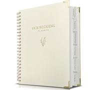 WeddingGiftsWedding Wedding Planner Book and Organizer for Bride - Elegant Linen Cover Wedding Planning Binder with Checklists,Pockets & Calendars,Perfect Engagement Gifts for Couples(Beige)