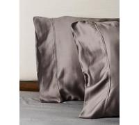 Weddingly Certified 100% Tencel Lyocell|Sateen Weave|True Carbon Zero|Gentle to Skin|Genuity Tags Included|Natural Sheen|Austrian Eucalyptus(King Pillowcases(Set of 2),Charcoal Gray)
