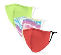 Weddingstar 3 Pack Kid's Washable Cloth Face Mask Reusable and Adjustable with Filter Pocket - Tye Die