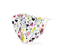 Weddingstar Kid's Washable Cloth Face Mask Reusable and Adjustable Protective Fabric Face Cover w/Dust Filter Pocket - Doodles