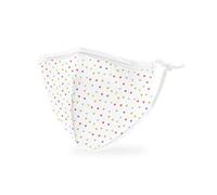 Weddingstar Kid's Washable Cloth Face Mask Reusable and Adjustable Protective Fabric Face Cover w/Dust Filter Pocket - Heart Dots