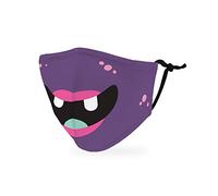 Weddingstar Kid's Washable Cloth Face Mask Reusable and Adjustable Protective Fabric Face Cover w/Dust Filter Pocket - Little Purple Monster