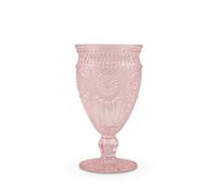 WEDDINGSTAR Vintage Inspired Pressed Glass Goblet, Blush Pink, 10 Fluid Ounces
