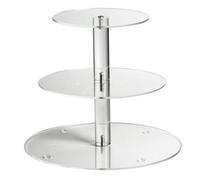 Weddingwish Acrylic Cupcake Stand - Clear Tabletop Serveware - 1 Unit / Box 3 Tier Round Colourless