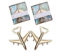 WeddPtyFr 24Pcs Airplane Bottle Opener Wedding Party Favor for Guests Let the Adventure Begin Antique Beer Bottle Opener for Wedding Souvenirs Birthday Bridal Shower Anniversary Decoration Gift