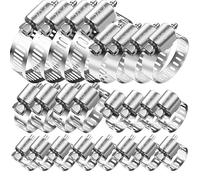 WEDEHE 20 Pcs Hose Clips Set, Adjustable Small Hose Clamp 304 Stainless Steel, 6-38mm Range Assorted Pipe Clips, 6-12/10-16/13-19/16-25/21-38mm, Tube Clamp for Pool, Pond and Garden