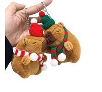 wedfcvrt 2PCS Deco-ration Capybara Keychains,Realistic Capybara Cuddly Toys Christmas Kids,Plush Christmas Capybara Keyring,cute Pieces Capybara Keychain,small, soft,Perfect for keys,Id-eal gi-ft