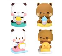 wedfcvrt 4PCS Bubu Bears Decorations,Bubu Dudu Bobblehead Decorations,Cute Cartoon Bubu Dudu Ornament,Statue Panda Figurine,Collectible Table Decoration For Car Decoration,Office Desk,Room Decoration