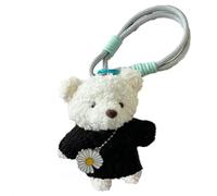 wedfcvrt Teddy Bear Daisy Keyring,Cartoon GD Bear Plush Flower Keychain,Soft Cuddly Bear Mini Plush Keychain,Sturdy Teddy Bear For Lanyard,Soft Cotton Key Chain Great Gift For GD Fans