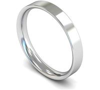Wedfit 9ct White Gold 2.5mm Flat Court Wedding Band Ring - L