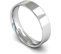 Wedfit 9ct White Gold 5mm Flat Court Wedding Band Ring - Z