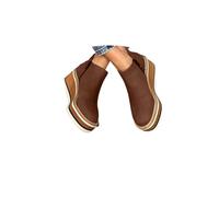 Wedge Boots for Women Uk Platform Wedge Ankle Booties for Women Round Toe Chunky Bottom High Heels Solid Colors Platform Low Round Toe Boots Slip on Waterproof Ankle Booties