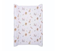 Wedge Changing Mat, Baby Changing Mat, Anti Roll Waterproof Raised Edges Comfortable Cushioned 70 x 50 x 10cm Wipe Clean Material (One Size, Safari Zoo Animal Print)