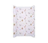 Wedge Changing Mat, Baby Changing Mat, Anti Roll Waterproof Raised Edges Comfortable Cushioned 70 x 50 x 10cm Wipe Clean Material (One Size, Safari Zoo Animal Print)