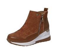 Wedge for Women High Platform Ankle Side Zipper Mid Heel Dress Boots Fashion Slip on Booties