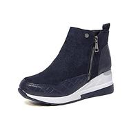 Wedge for Women High Platform Ankle Side Zipper Mid Heel Dress Boots Fashion Slip on Booties